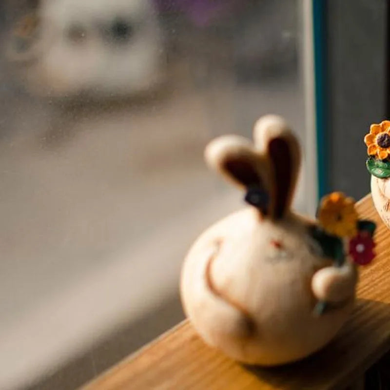 Pastoral Rabbit Resin Figurine