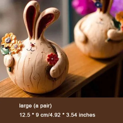 Pastoral Rabbit Resin Figurine