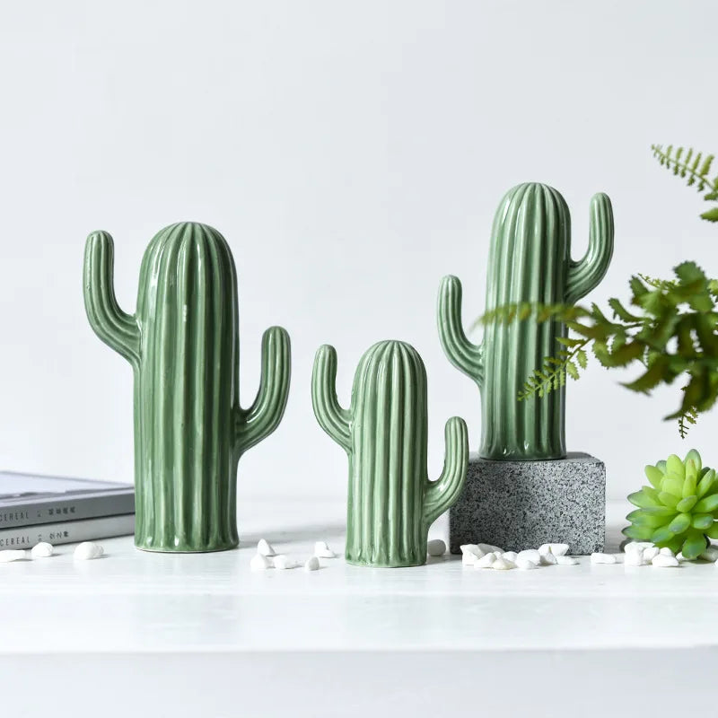 Nordic Ceramic Cactus Decor