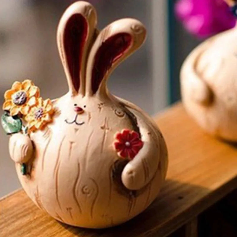 Pastoral Rabbit Resin Figurine