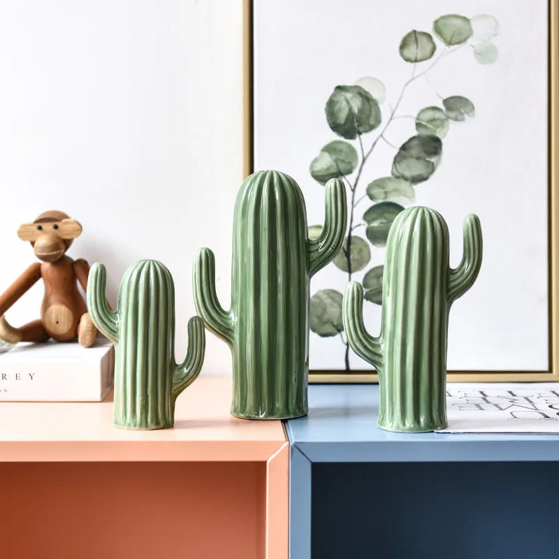 Nordic Ceramic Cactus Decor