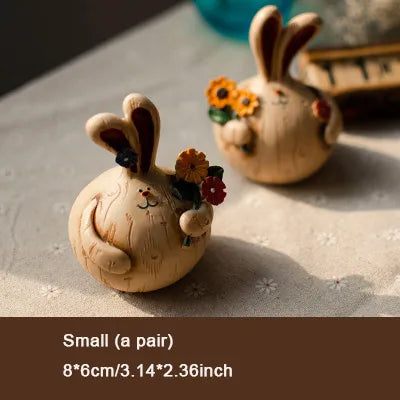 Pastoral Rabbit Resin Figurine