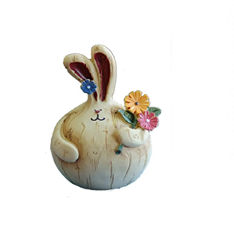 Pastoral Rabbit Resin Figurine