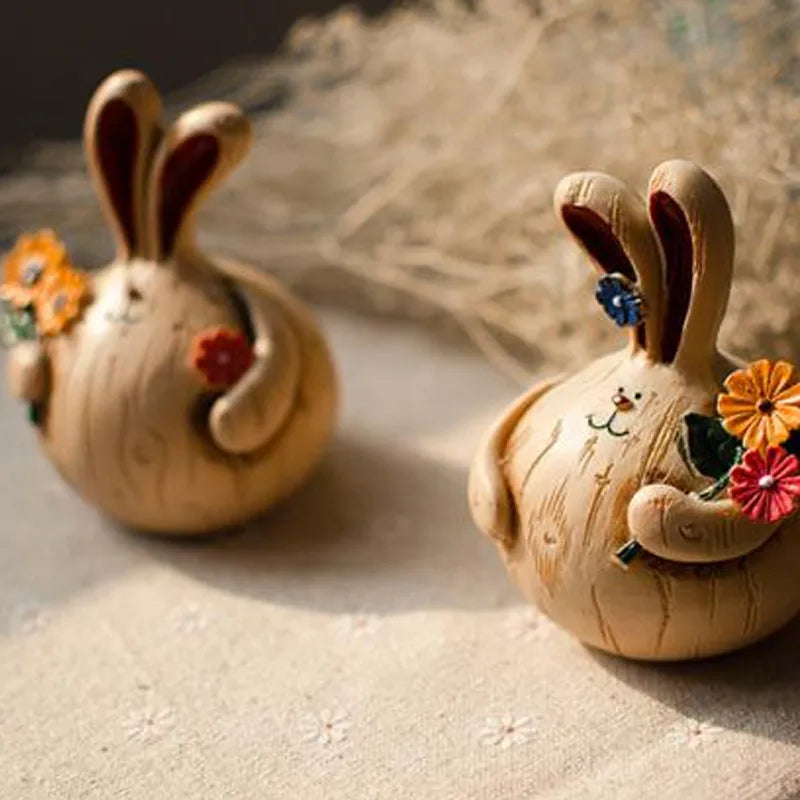 Pastoral Rabbit Resin Figurine