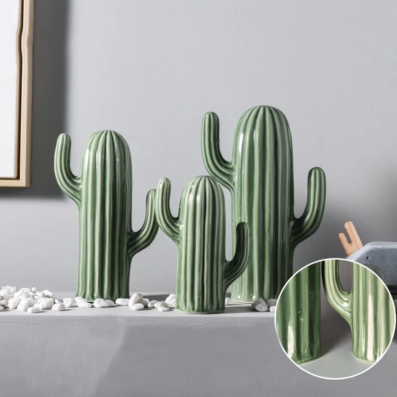 Nordic Ceramic Cactus Decor