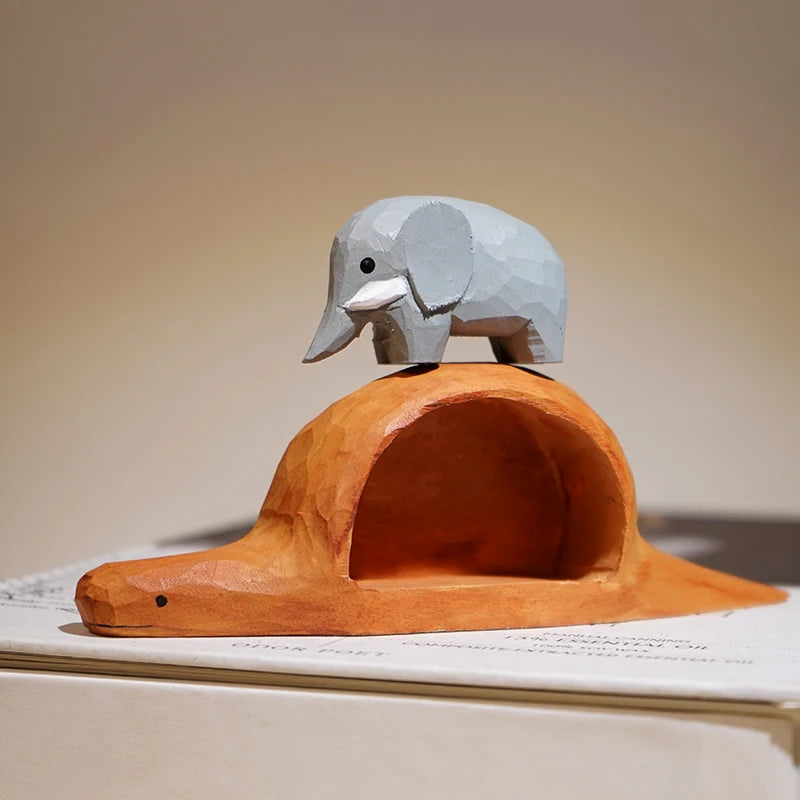 Handcarved Wooden Animal Decor