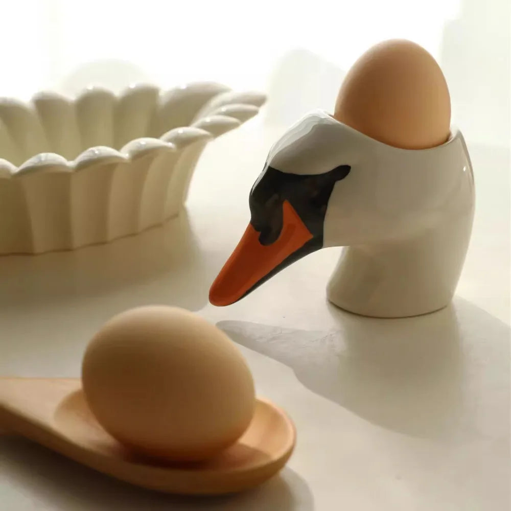 Swan Head Ceramic Egg Plate