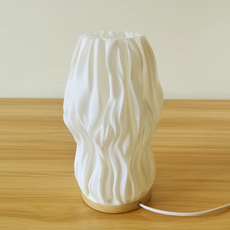 French Cream Pleated Desk Lamp