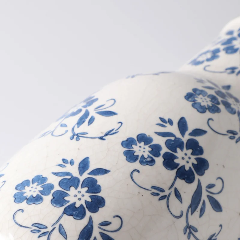 Blue White Crackle Vase