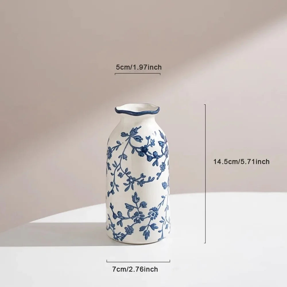 Nordic Blue White Porcelain Vase