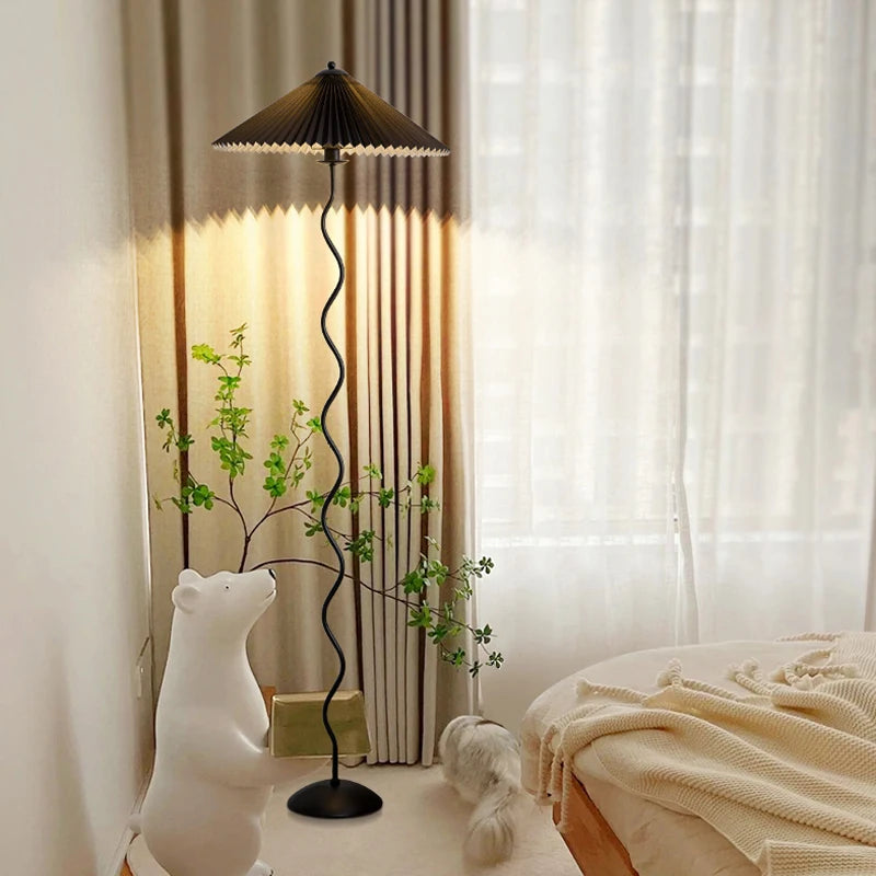 Nordic Pleated Fabric Floor Lamp