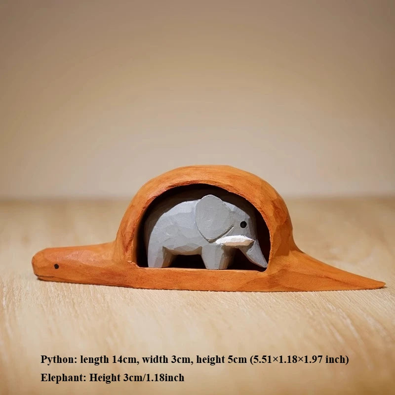 Handcarved Wooden Animal Decor