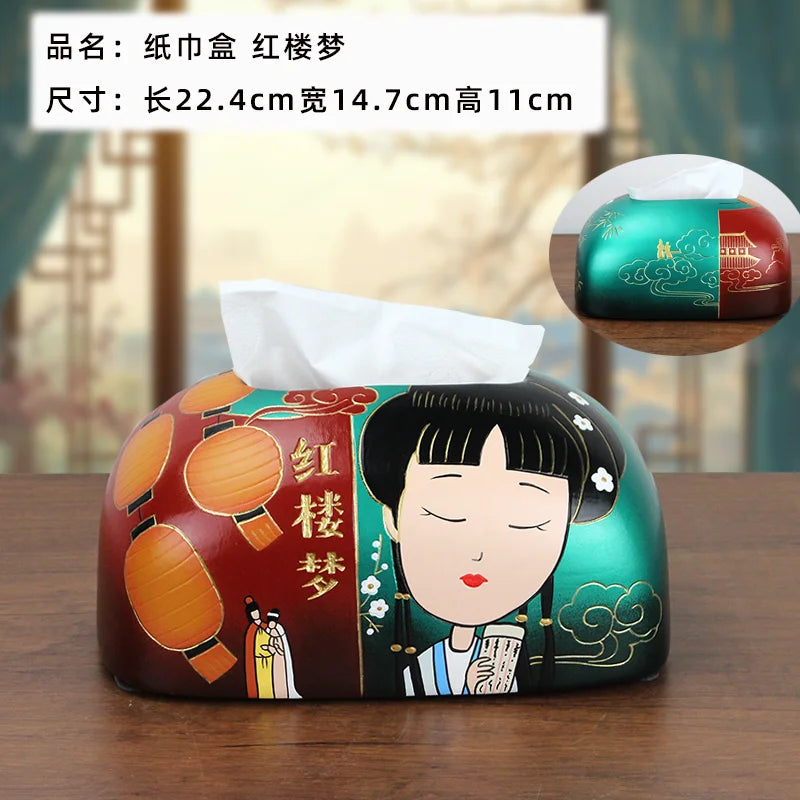 Hand-Painted Ceramic Tissue Box