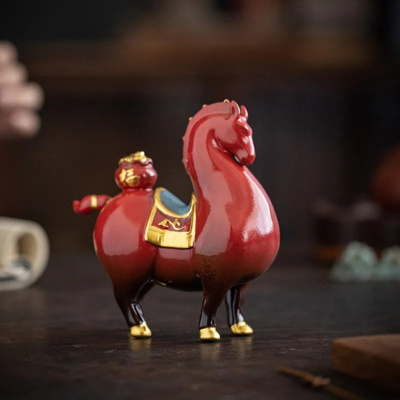 Red Fortune Horse Figurine