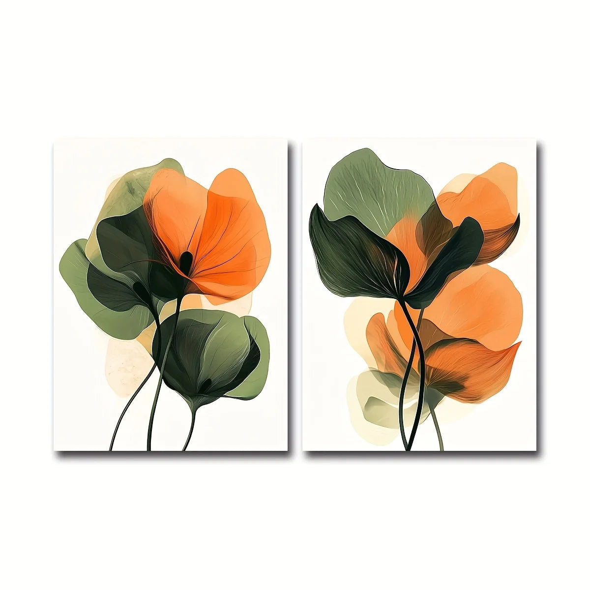 Boho Abstract Floral Canvas Set