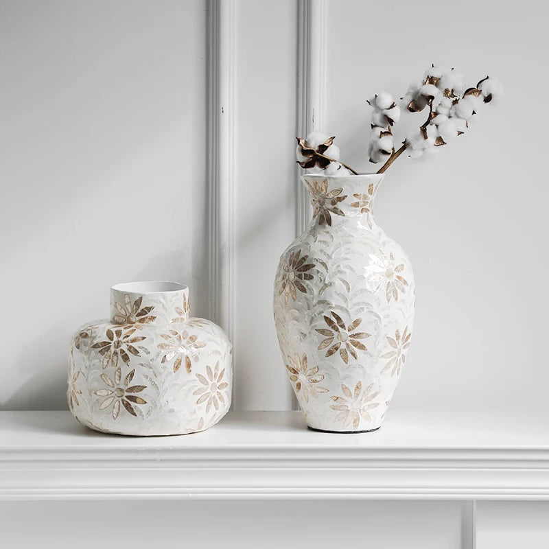 Vintage Ceramic Shell Flower Vase
