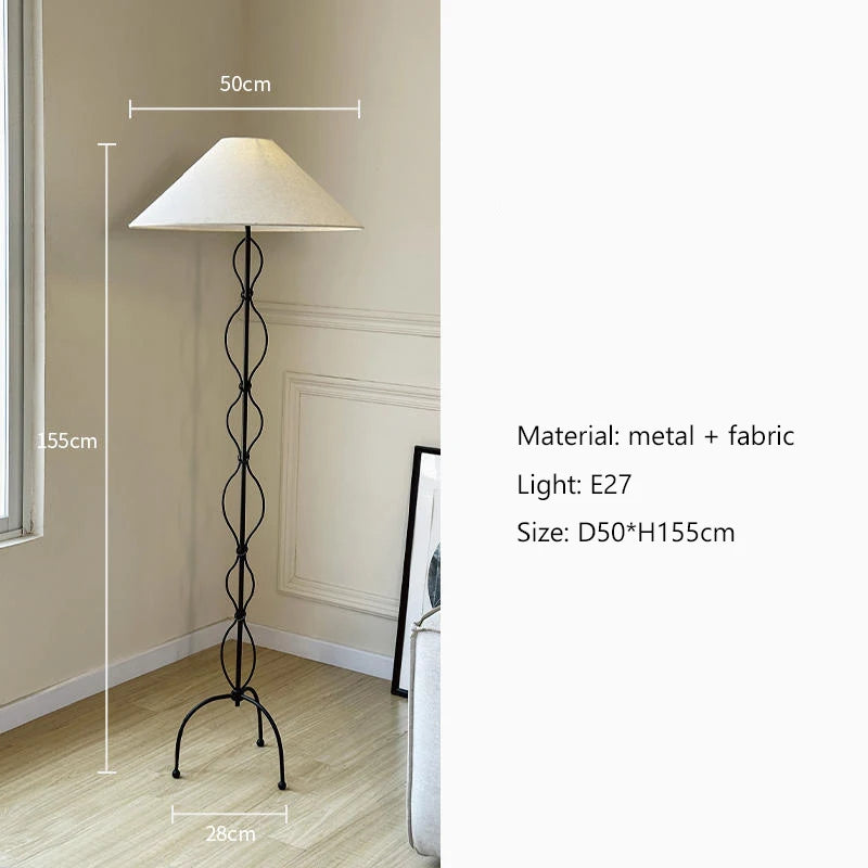 Nordic Vintage Fabric Floor Lamp