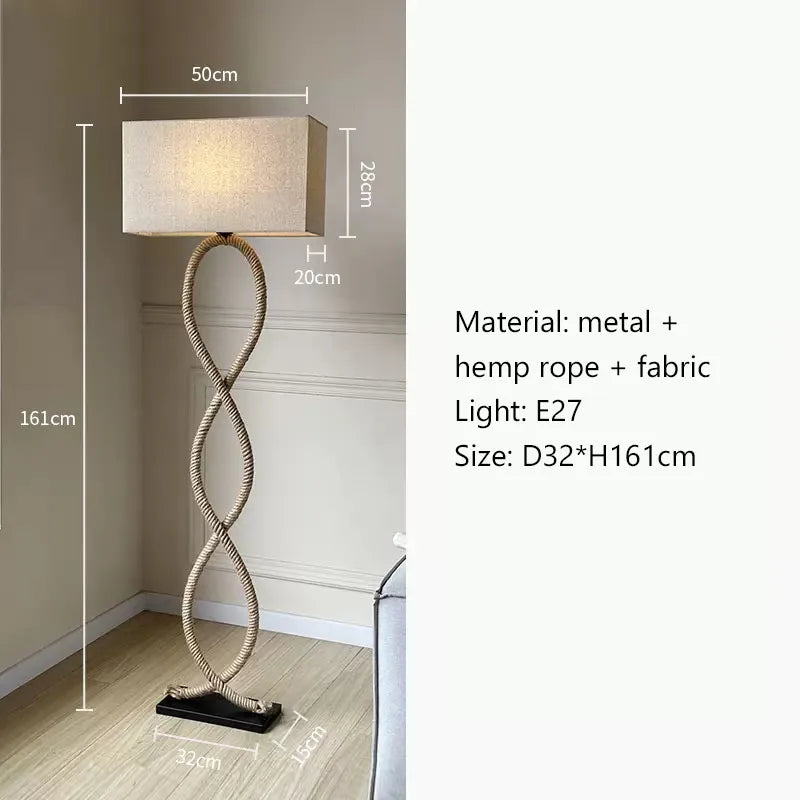 Wabi-Sabi Hemp Rope Floor Lamp