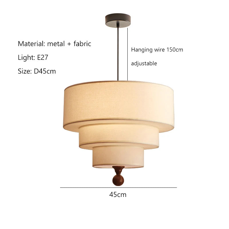 Nordic Wabi-Sabi Fabric Pendant Light