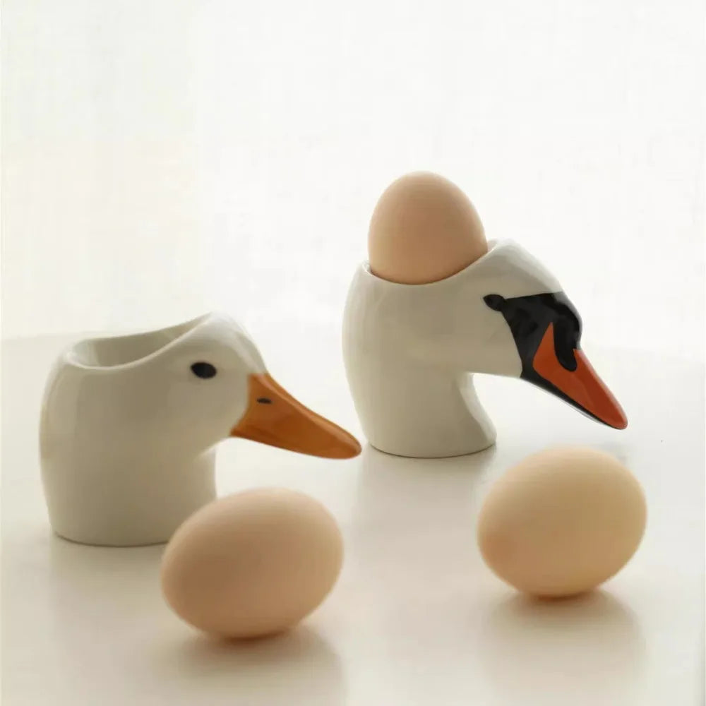 Swan Head Ceramic Egg Plate