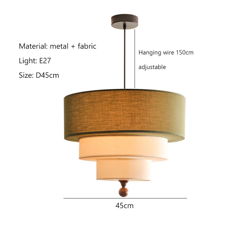 Nordic Wabi-Sabi Fabric Pendant Light