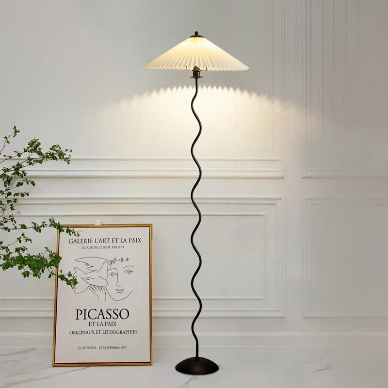 Nordic Pleated Fabric Floor Lamp