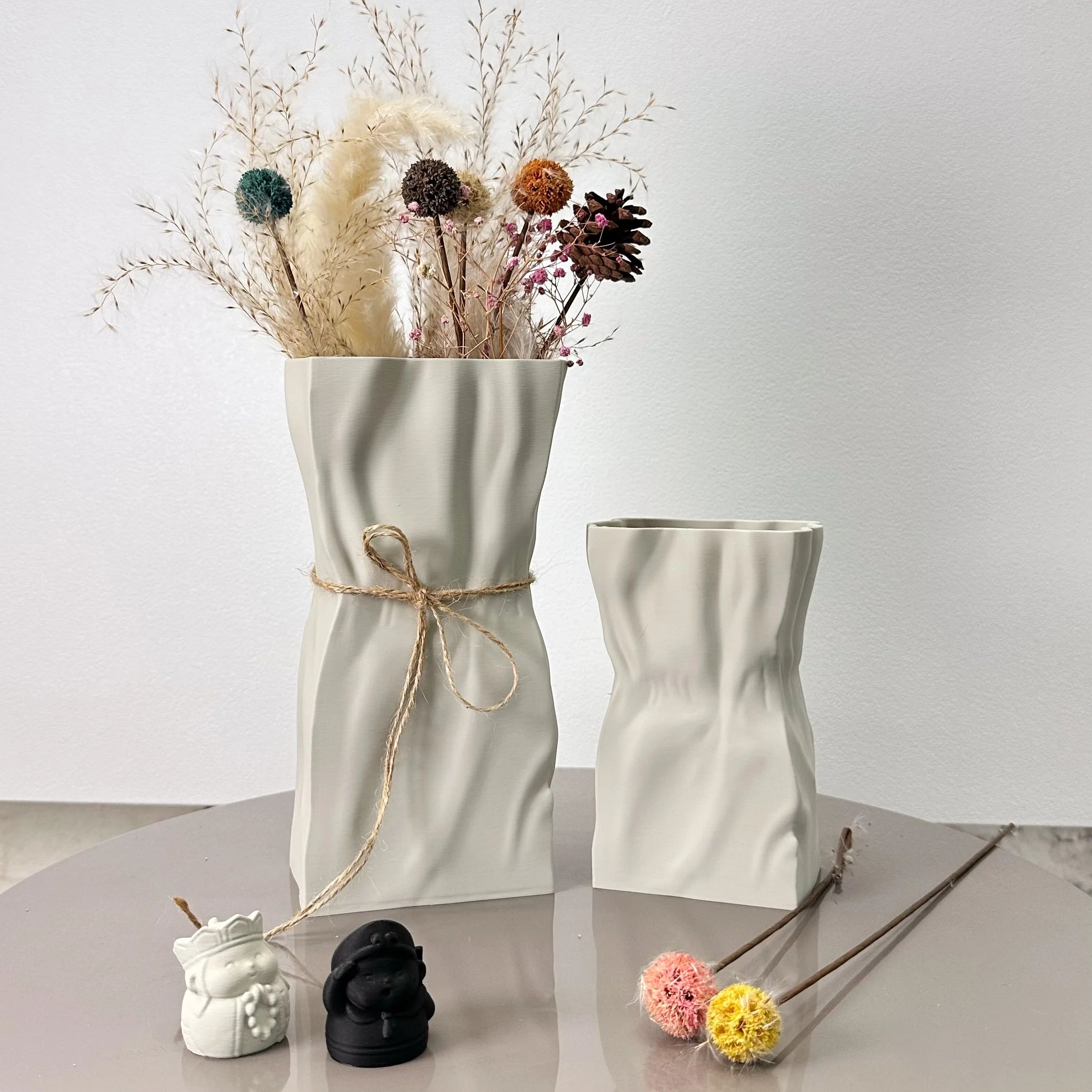 Scandinavian Pleated Vase Set