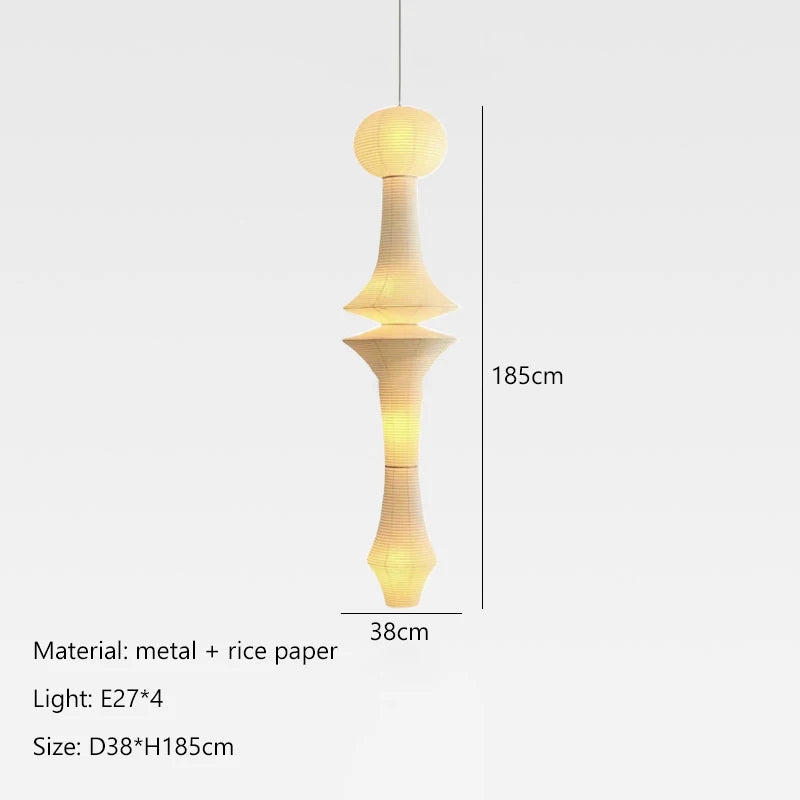 Wabi-Sabi Rice Paper Pendant Light