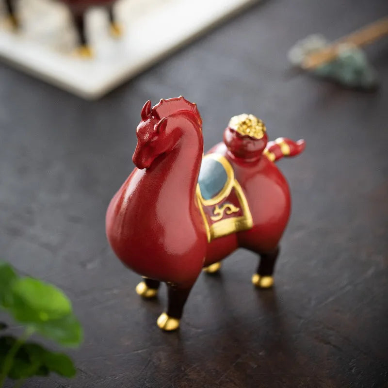 Red Fortune Horse Figurine