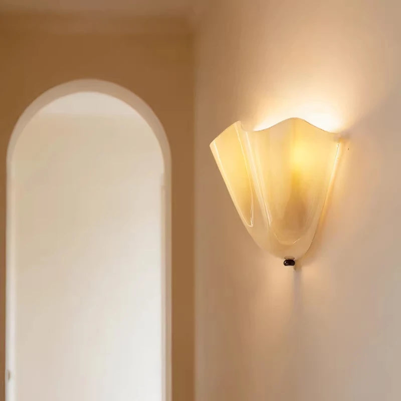Nordic Cream Glass Wall Light