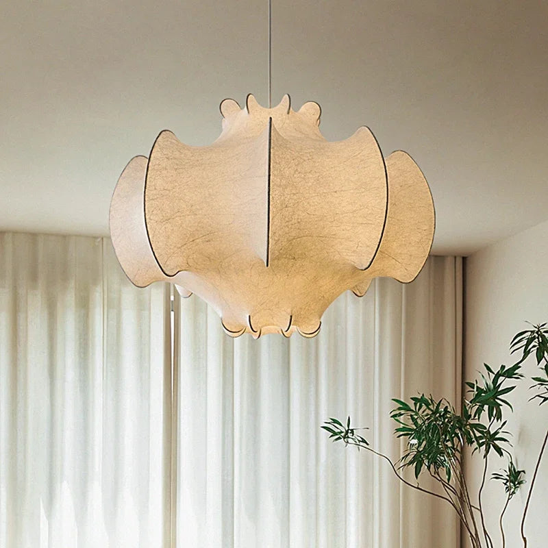 Nordic Wabi-Sabi Silk Pendant Light