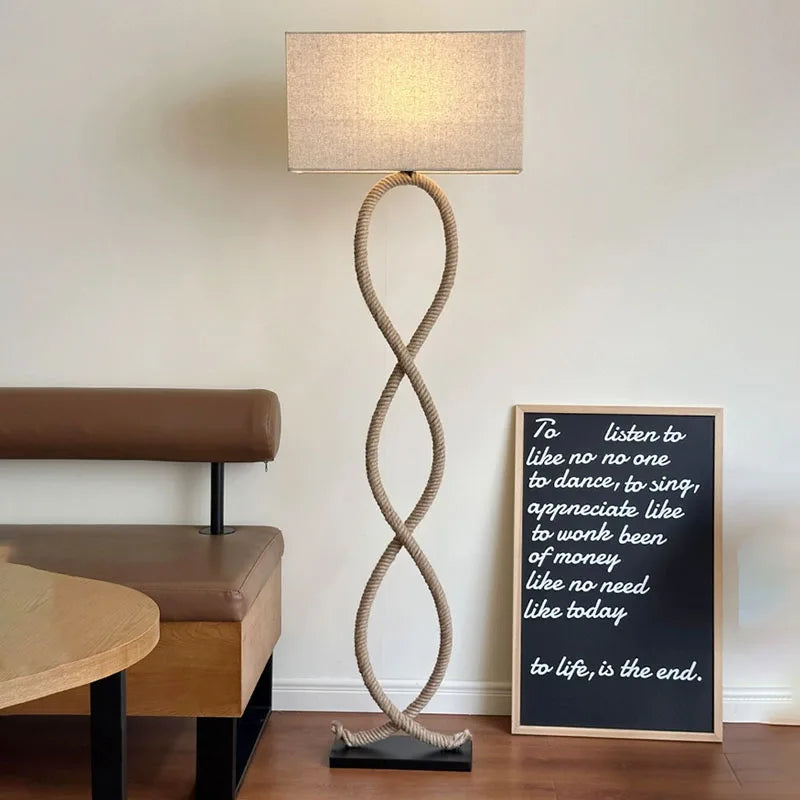 Wabi-Sabi Hemp Rope Floor Lamp
