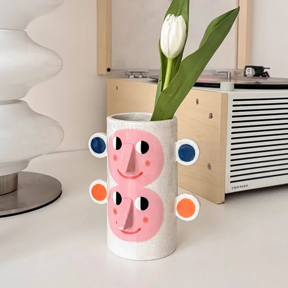 Nordic Face Art Vase