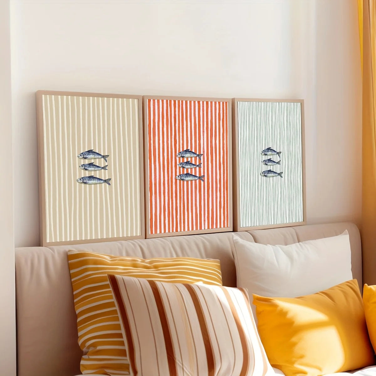 Retro Sardine Wall Art Set