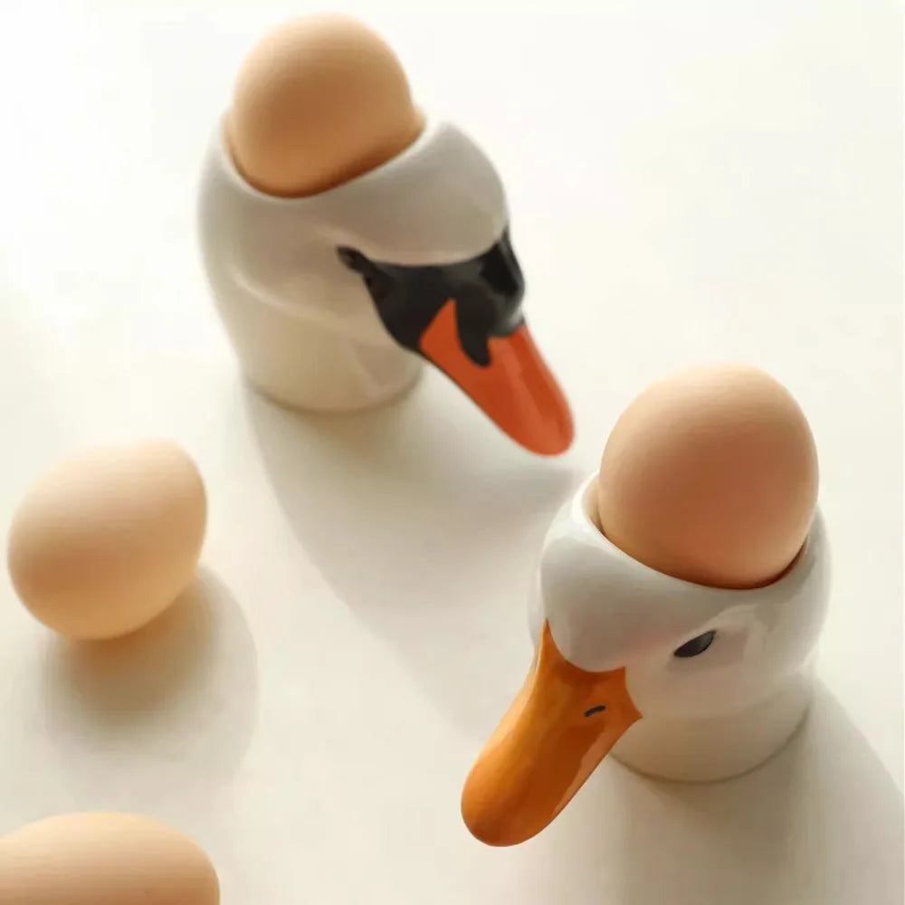 Swan Head Ceramic Egg Plate