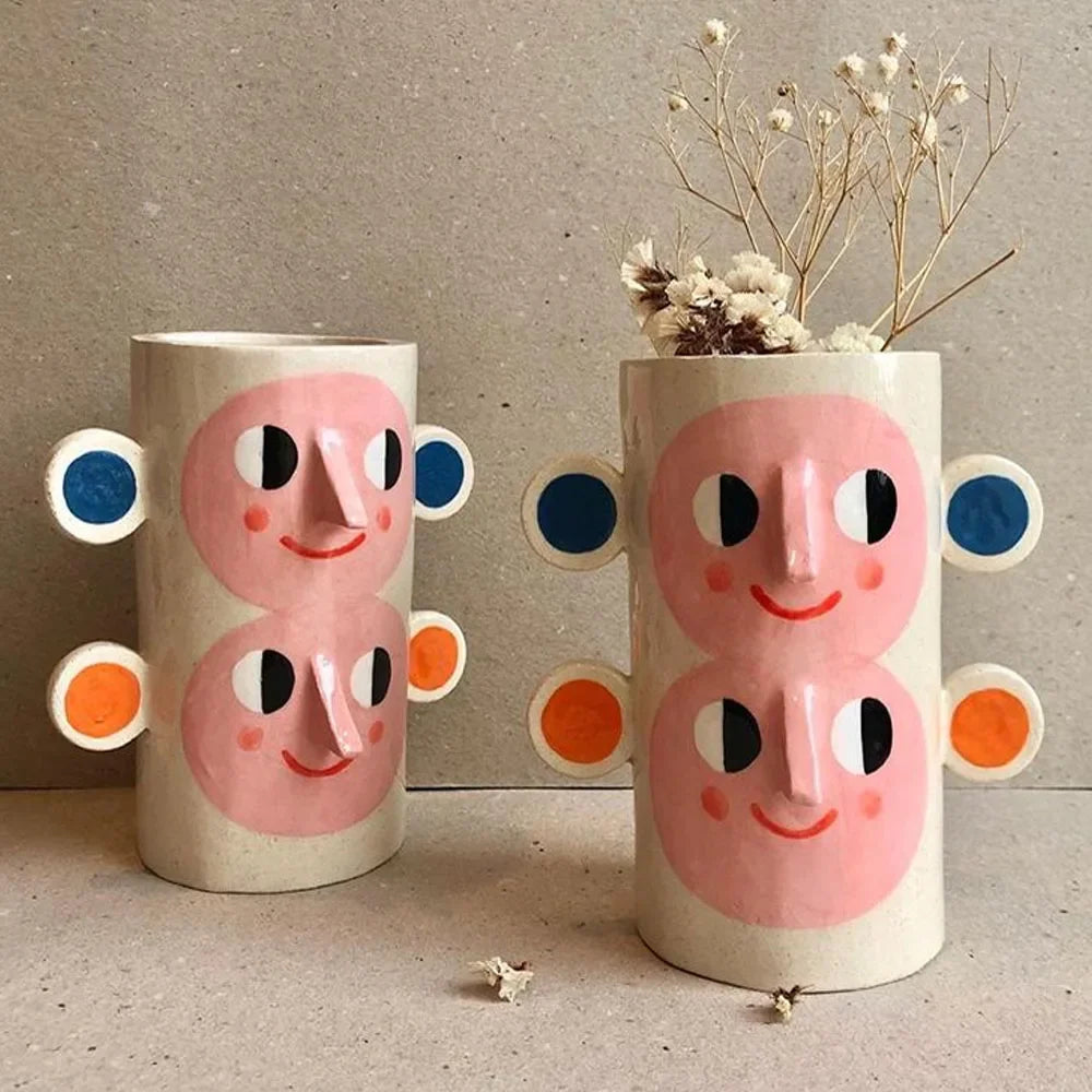Nordic Face Art Vase