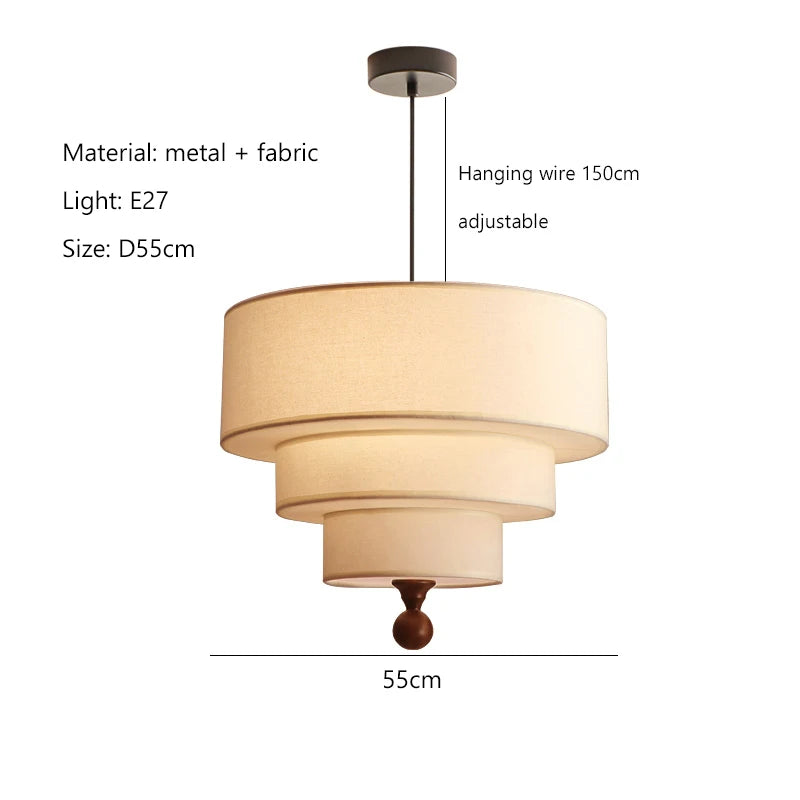 Nordic Wabi-Sabi Fabric Pendant Light