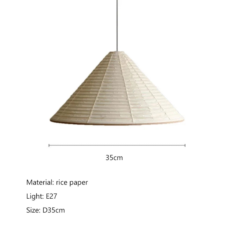 Wabi-Sabi Rice Paper Pendant Lamp