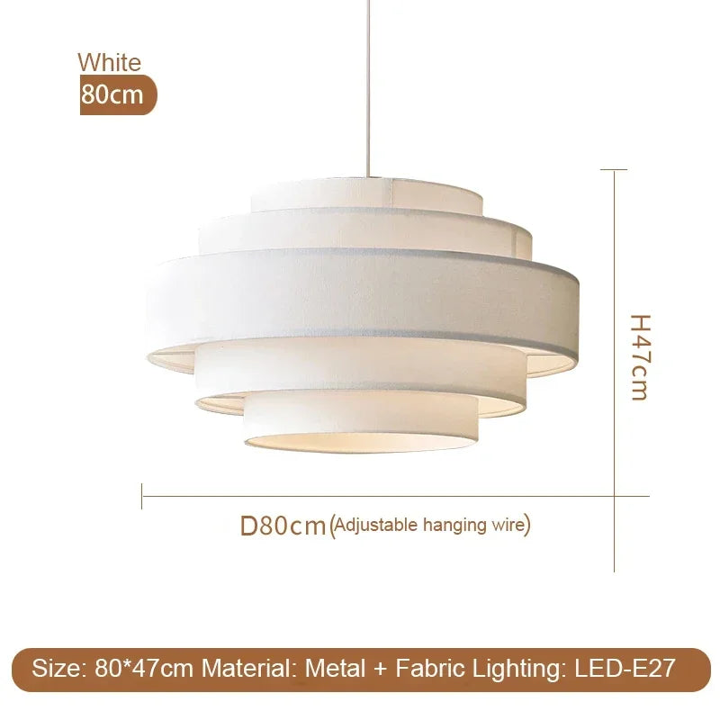 Clean Nordic Wabi-Sabi Fabric Pendant Light