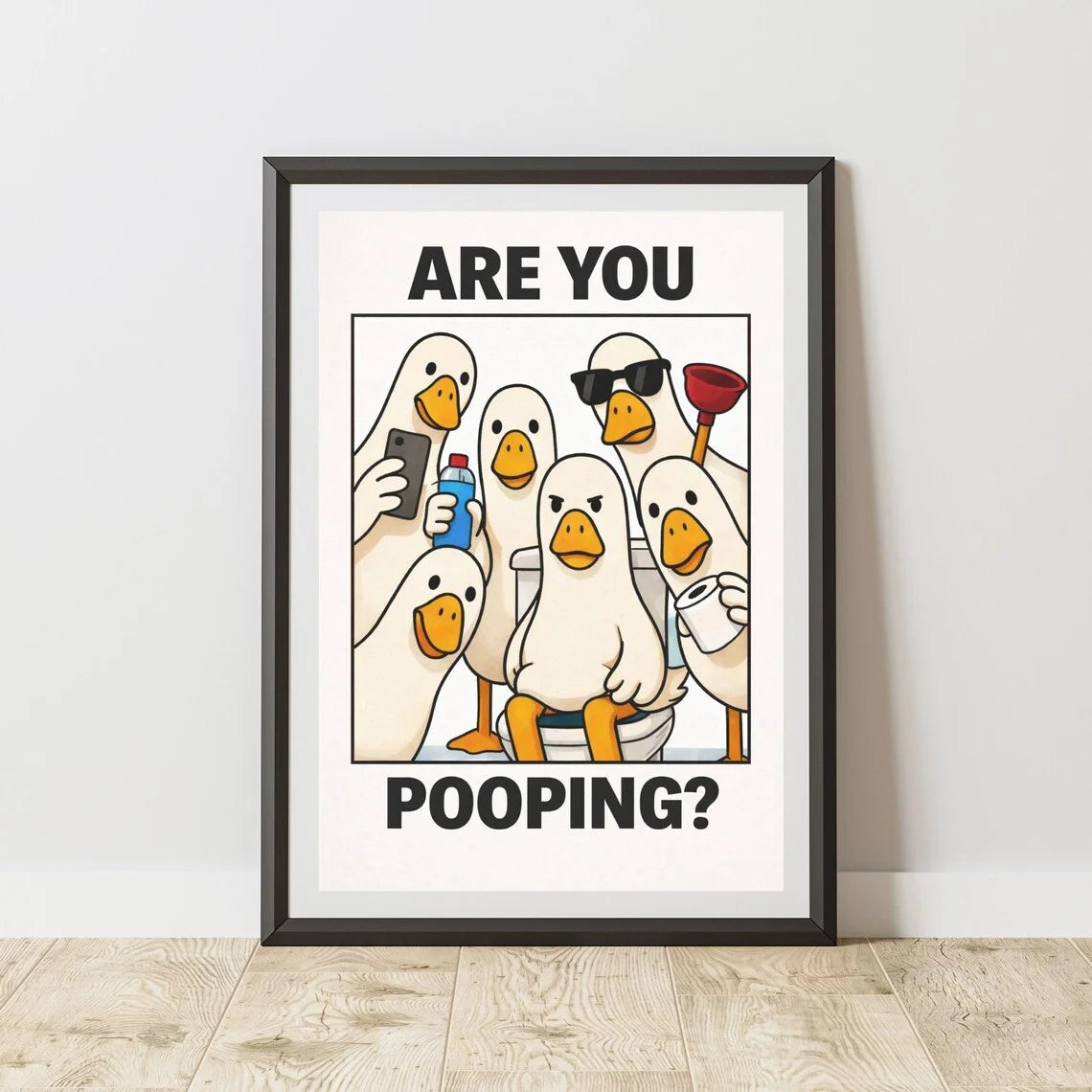 Funny Cat Bathroom Print