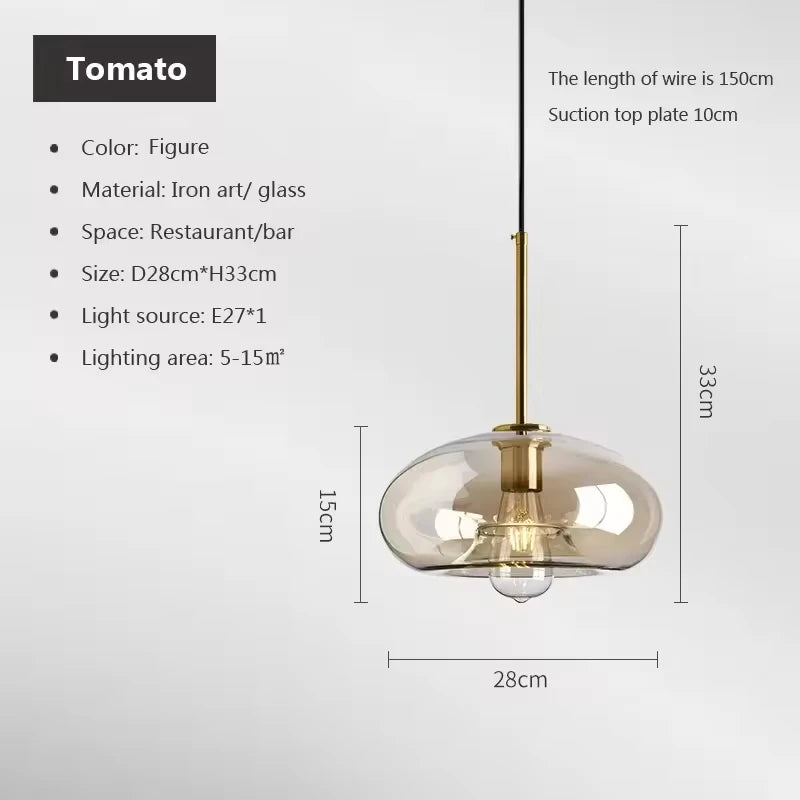 Nordic Glass Industrial Pendant Light