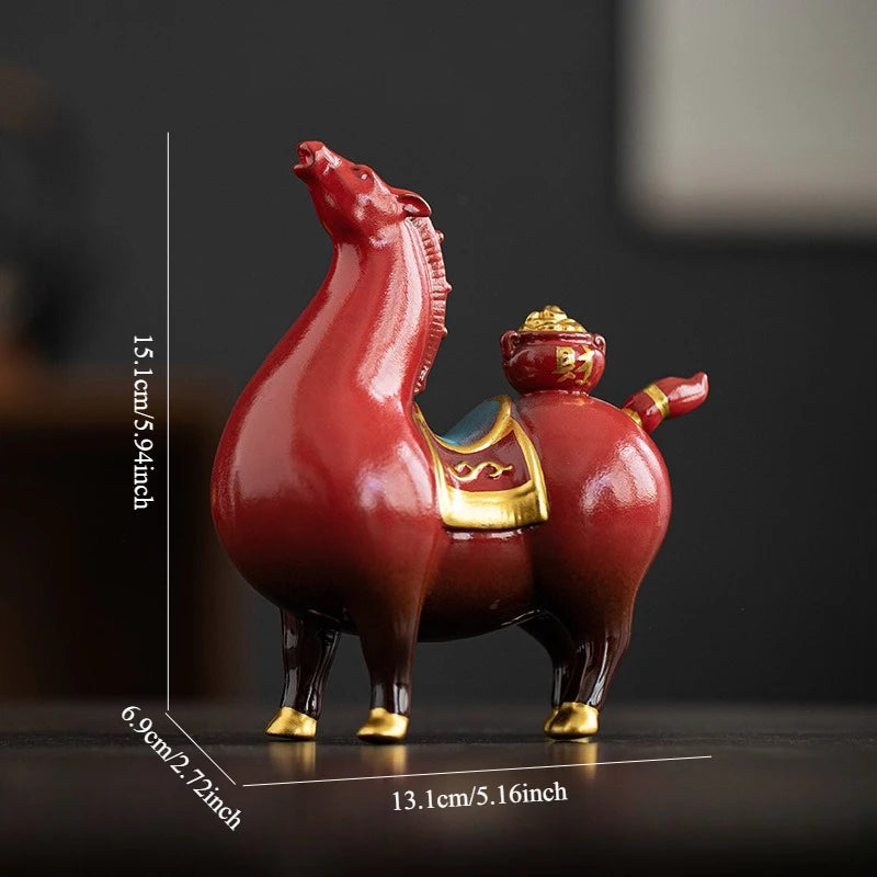 Red Fortune Horse Figurine