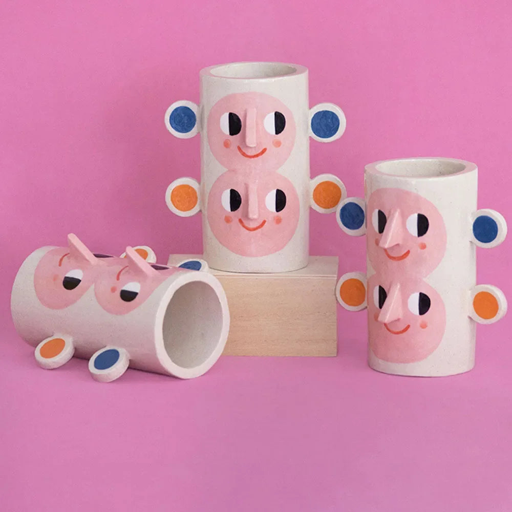 Nordic Face Art Vase