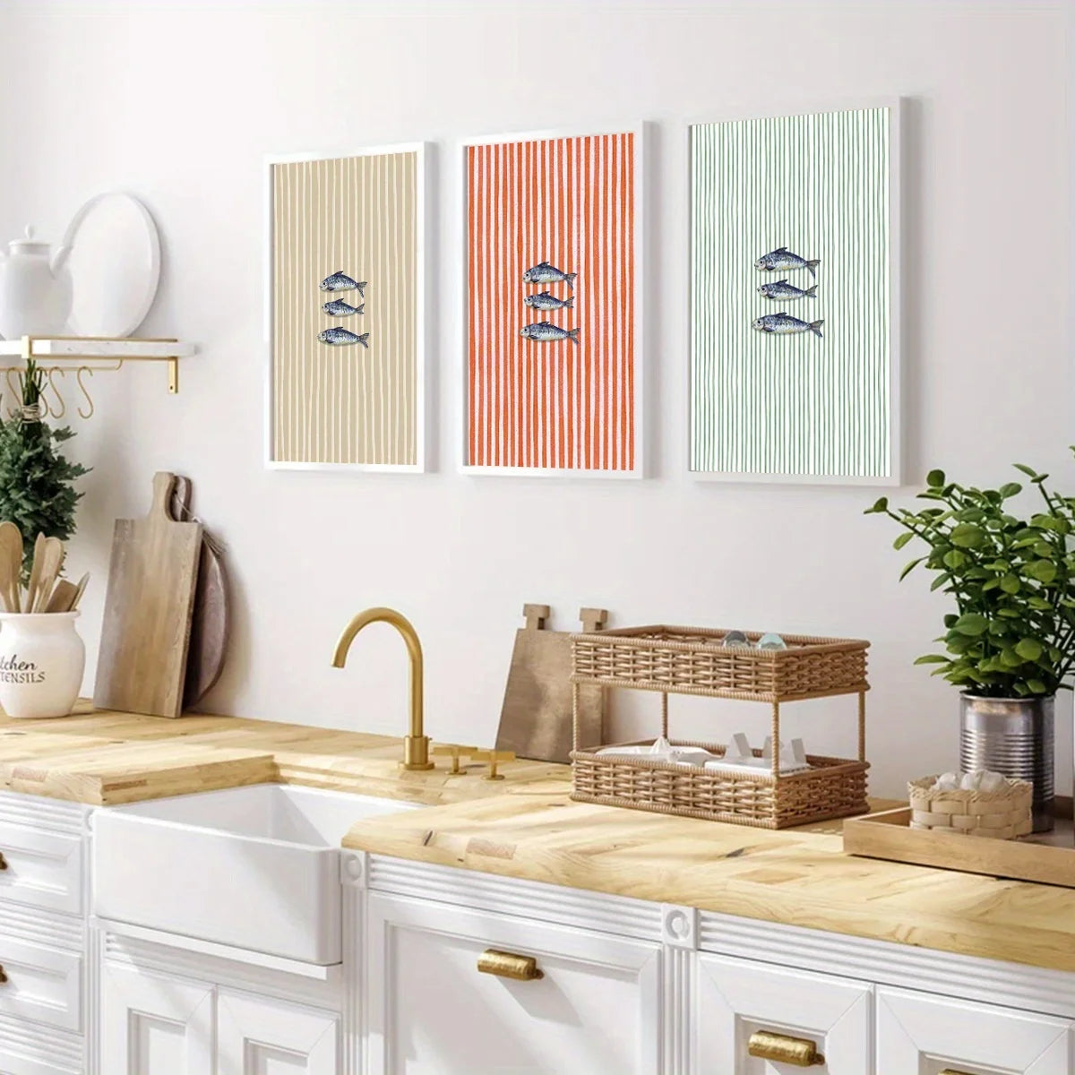 Retro Sardine Wall Art Set