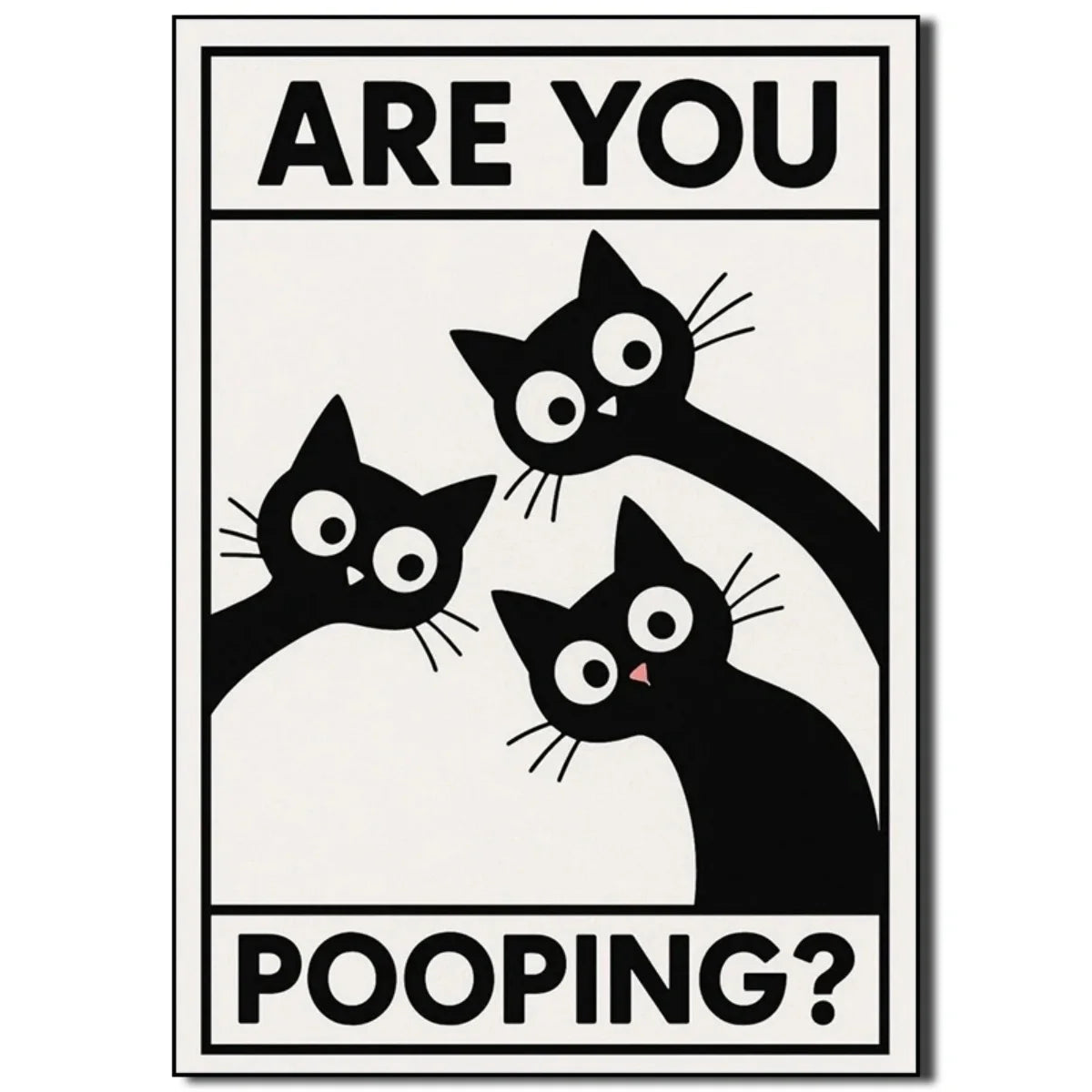 Funny Cat Bathroom Wall Art