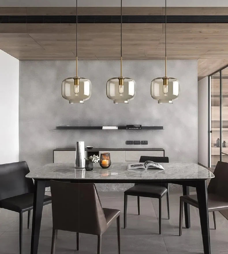 Nordic Glass Industrial Pendant Light