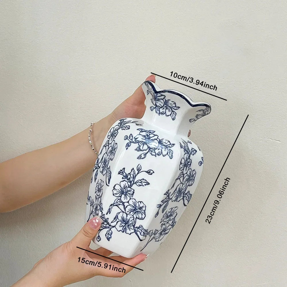 Nordic Blue White Vase