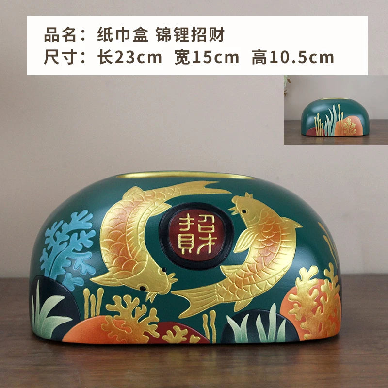 Hand-Painted Ceramic Tissue Box
