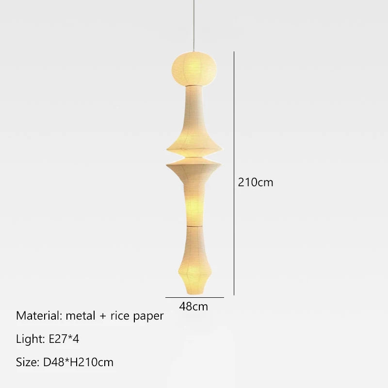 Wabi-Sabi Rice Paper Pendant Light