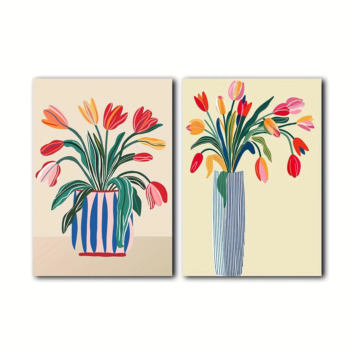Colorful Tulip Canvas Set